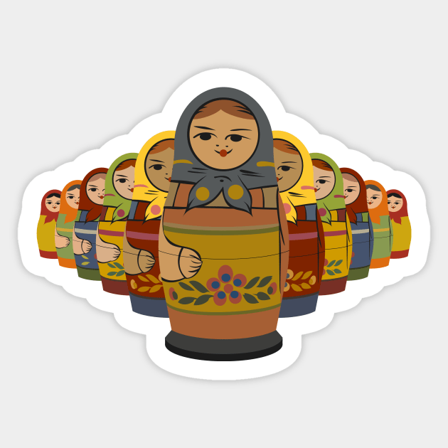 Matryoshka Sticker by n23tees